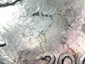 2006-D-Lincoln-Cent-With-Rim/Rim-Die-Crack-And-Lam-Error-...
